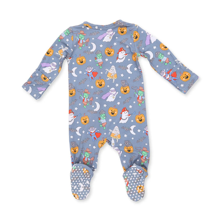 Baby Boy Footie | 2 Way Zipper Footie - Halloween Monster Dress up - Blue | Angel Dear