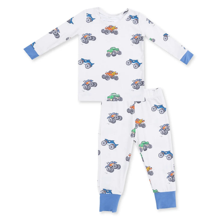 Baby Boy Sets | Long Sleeve Loungewear Sets- Monster Trucks | Angel Dear