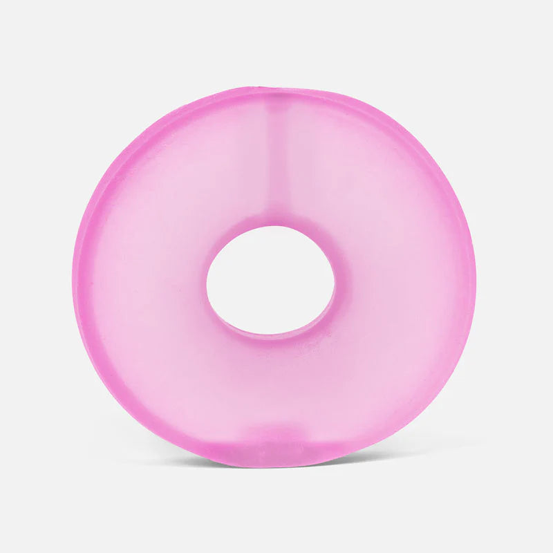Pink donut shaped squish fidget toy
