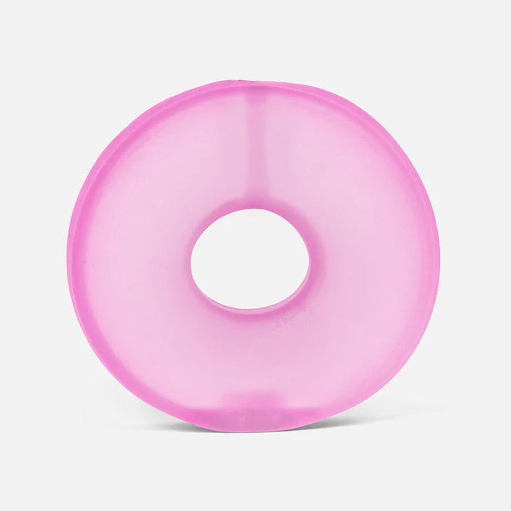 Pink donut shaped squish fidget toy