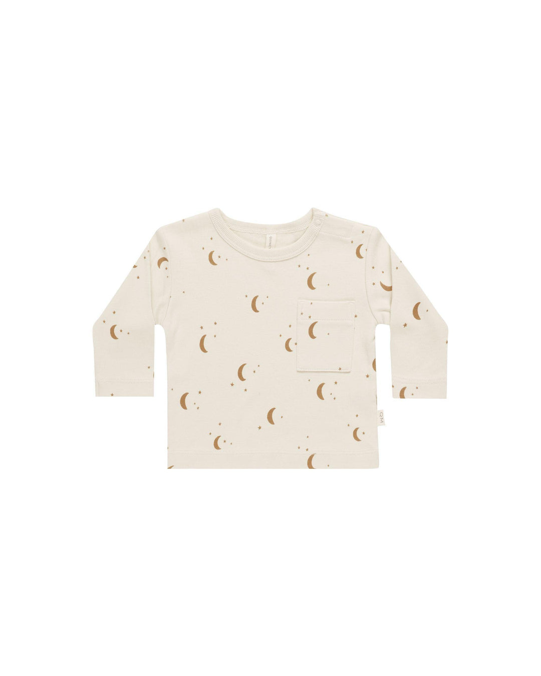 Baby Boys Tops | Long Sleeve Pocket Tee - Moons | Quincy Mae