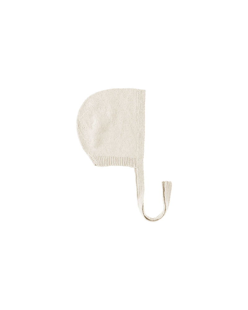 baby bonnet, natural beige color that ties around the chin