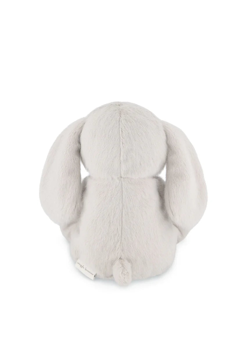 Gray  plush elephant toy with ears on a white background