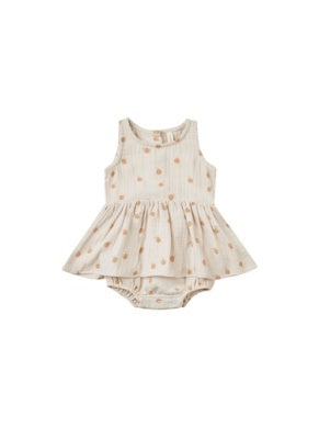 Baby Girl Dress | Skirted Romper- Oranges | Quincy Mae