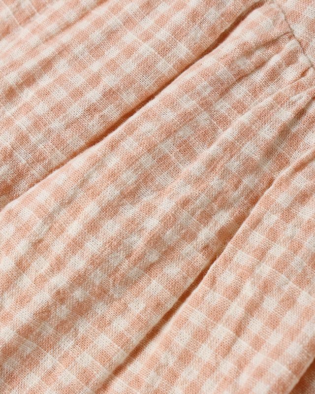 Close-up of pink checkered fabric