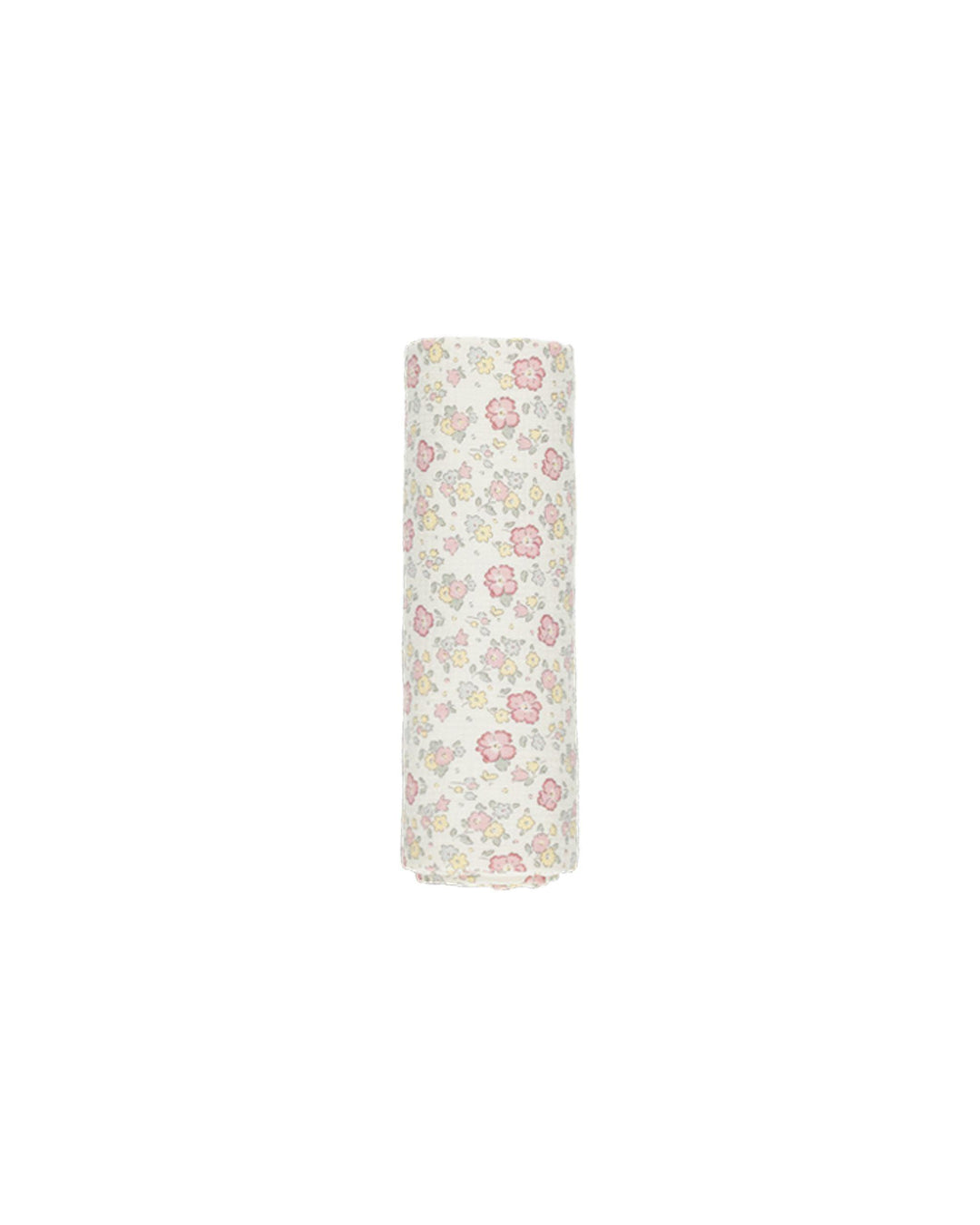 pretty pink, sage and yellow floral sweaddling blanket 
