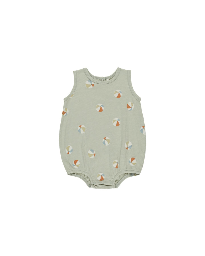 sleeveless sage green bubble with beach ball print all over. 