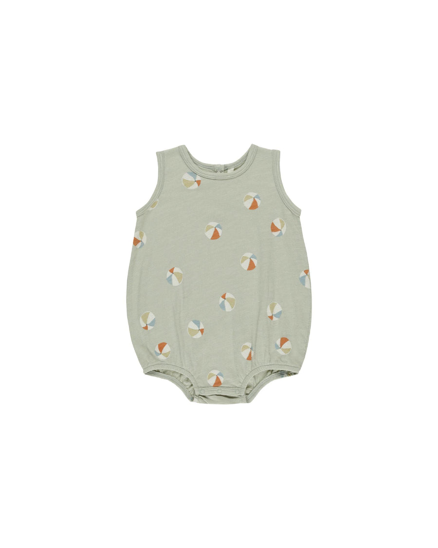 sleeveless sage green bubble with beach ball print all over. 