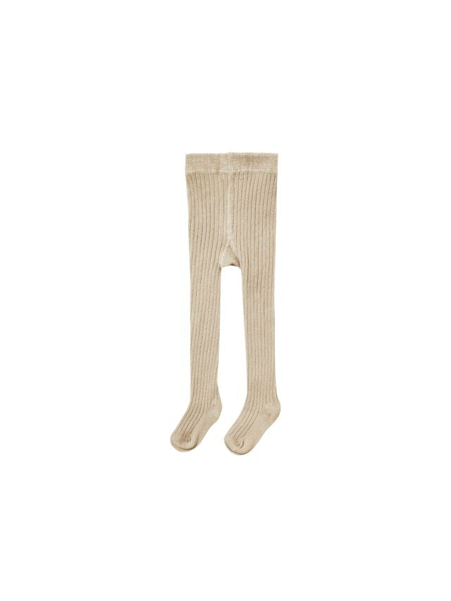 Beige ribbed tights on a white background