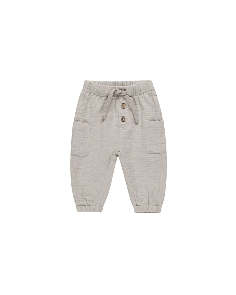 cotton cargo pants in light gray color