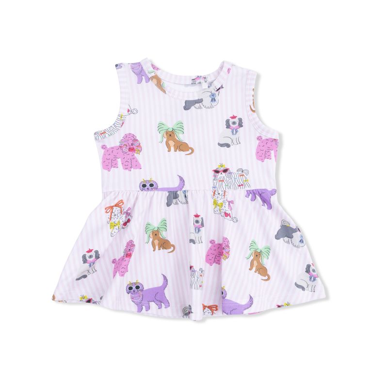 Baby shirt with dog pattern on a white background