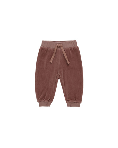 Baby Unisex Sets| 2PCS: Relaxed Velour Sweatsuit - Cranberry | Quincy Mae