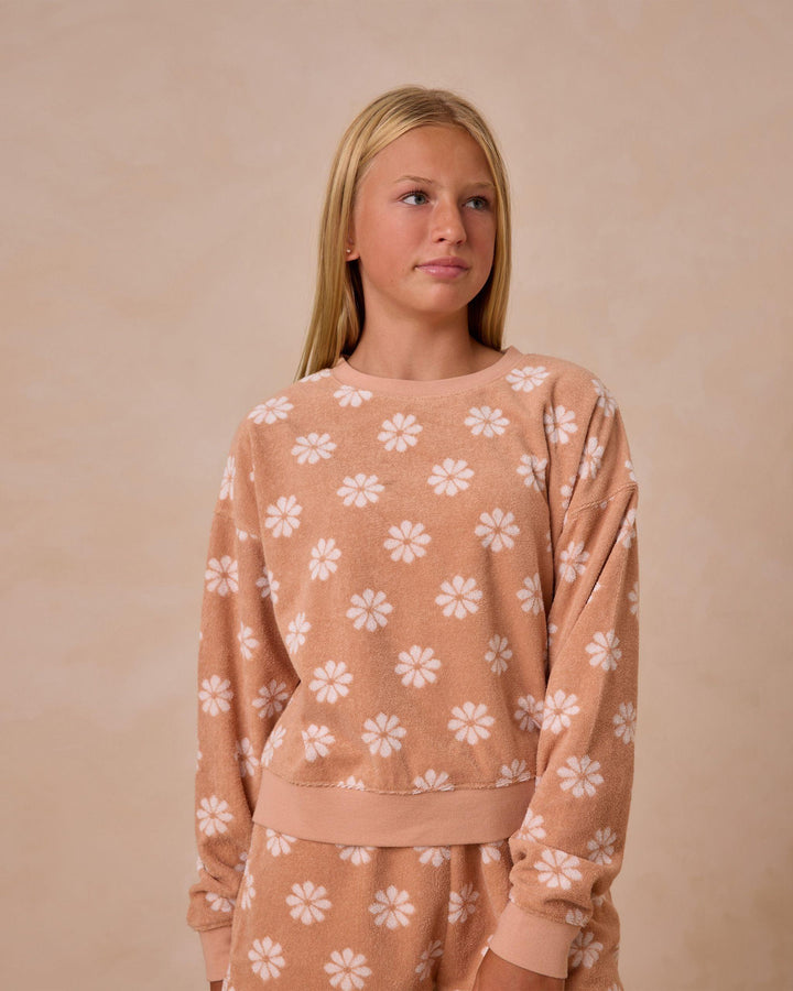 this image shows the grapefruit color of the terry set inside, in a different light. 