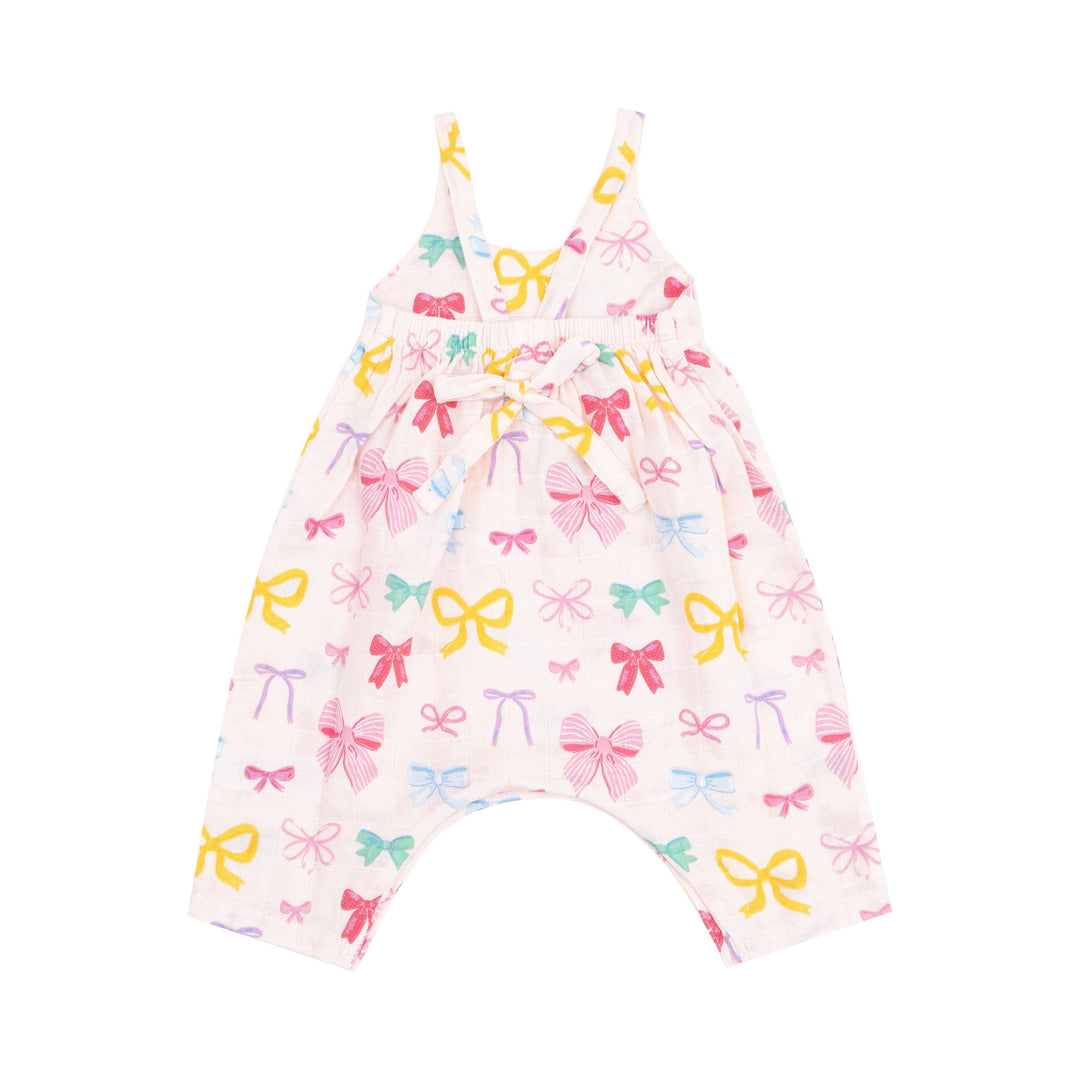 Baby Girl Jumpsuits and Rompers| Tie Back Romper- Colorful Bows | Angel Dear