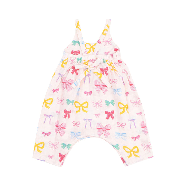 Baby Girl Jumpsuits and Rompers| Tie Back Romper- Colorful Bows | Angel Dear