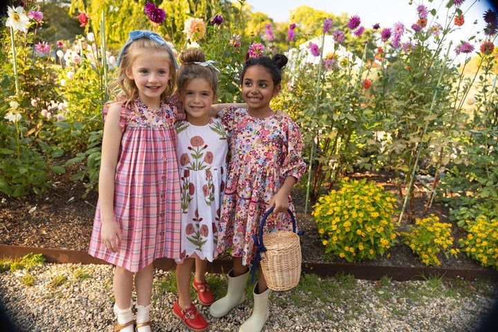 Girls Dresses | Kaylee - Burgundy Madras Plaid | Pink Chicken