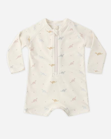 Baby rashguard with long sleeves and zipper on a white background