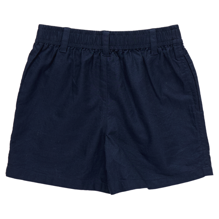 Navy blue shorts on a white background