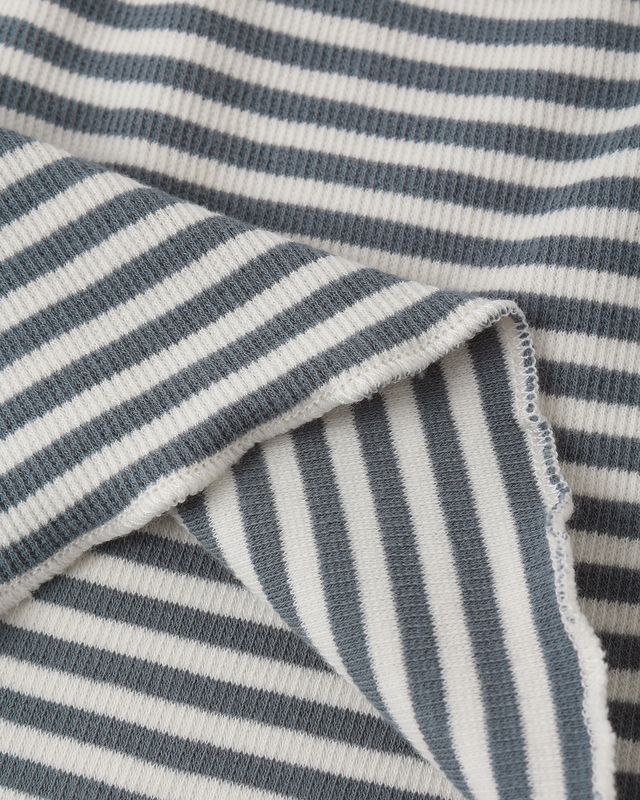 Close-up of blue and white striped fabric