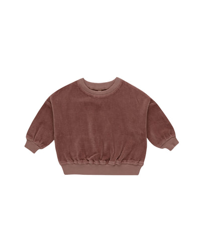 Baby Unisex Sets| 2PCS: Relaxed Velour Sweatsuit - Cranberry | Quincy Mae