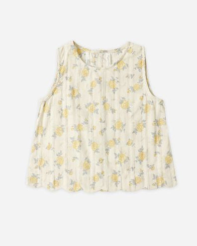 Floral sleeveless top on a white background