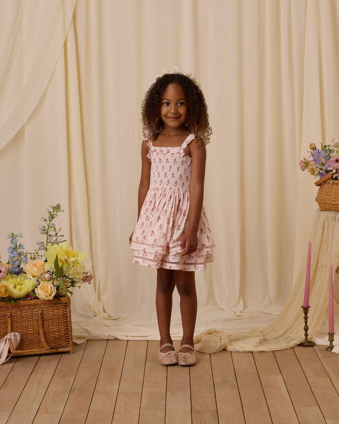 another picture showing the dress and length of the dress and how full the skirt is. 