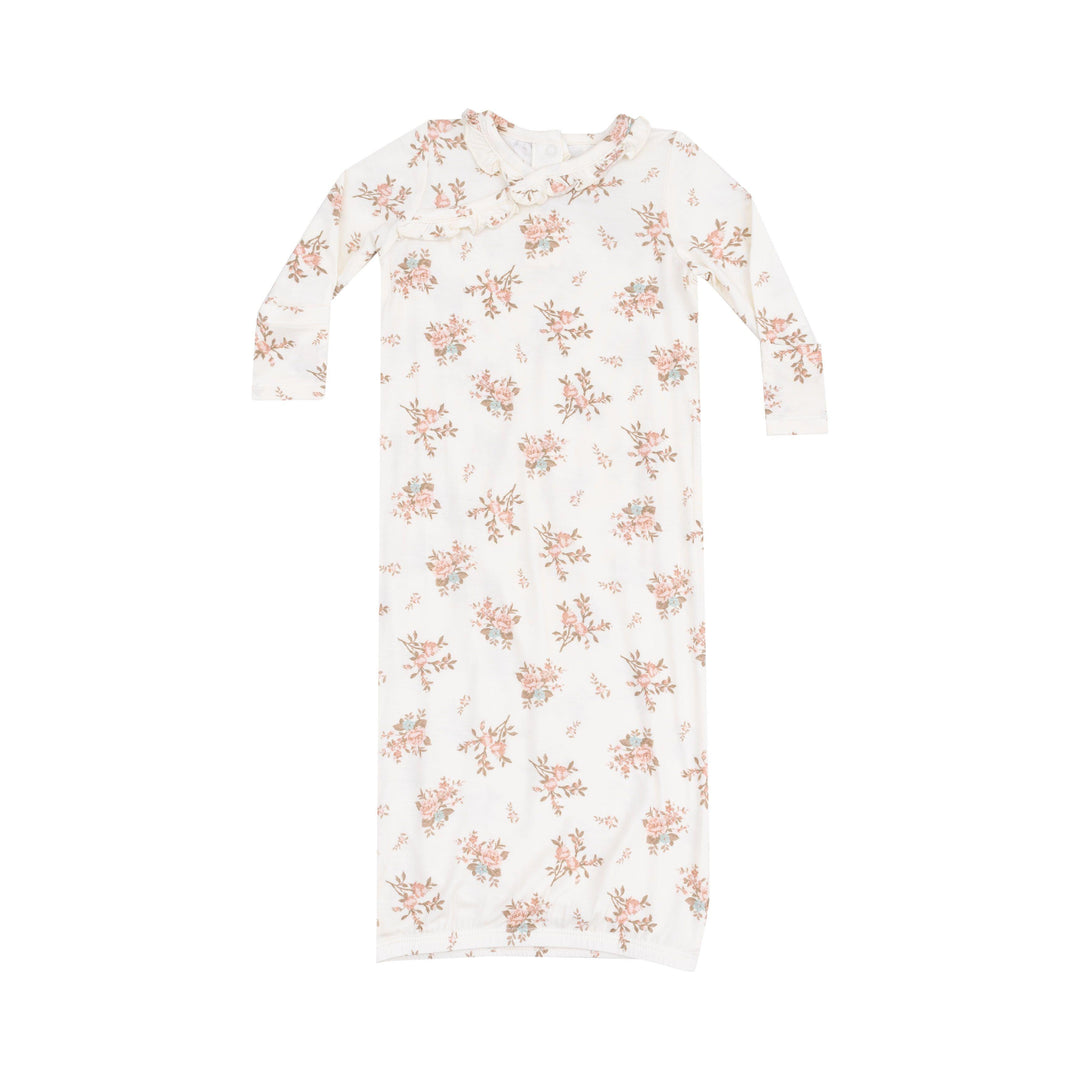 baby girl kimono with tiny vintage rosebuds all over it. long sleeve. 