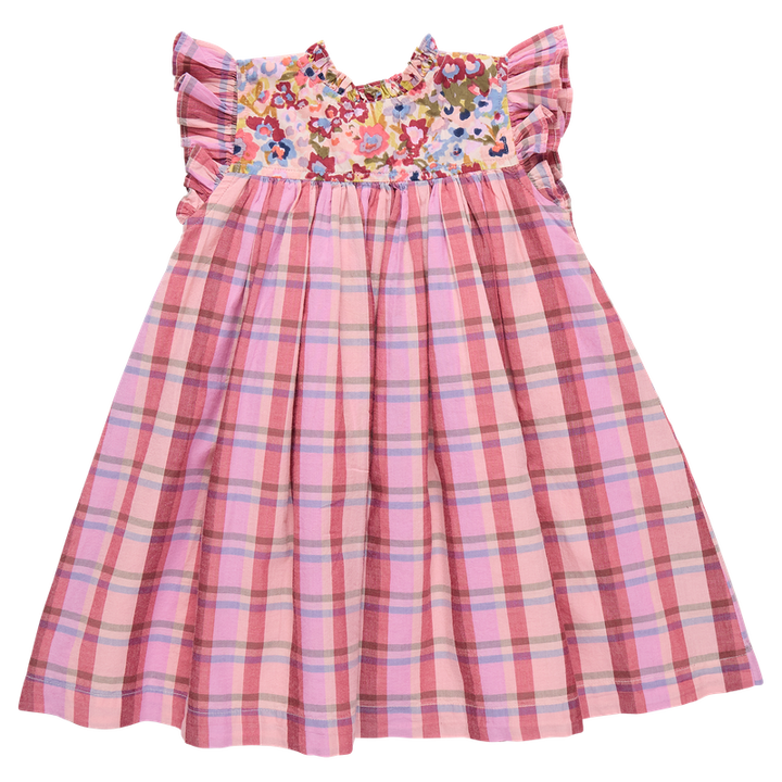Girls Dresses | Kaylee - Burgundy Madras Plaid | Pink Chicken