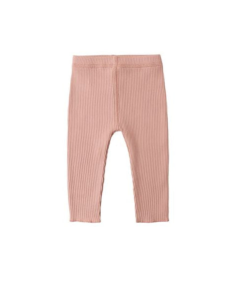 Pink ribbed leggings on a white background