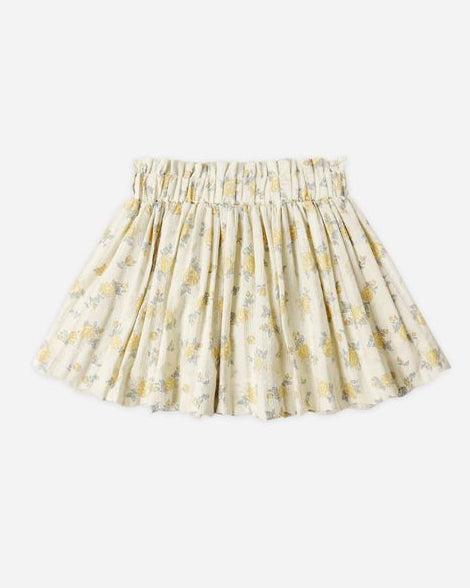 Yellow floral skirt on a white background