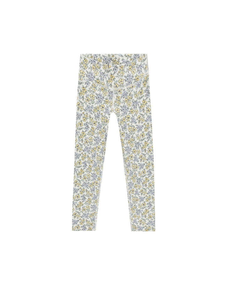 legging with yellow and blue tiny flowers all over 