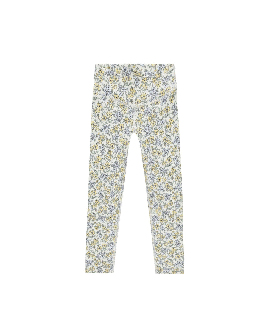legging with yellow and blue tiny flowers all over 