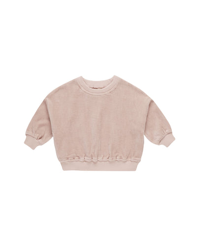 blush velour sweatshirt with longsleeves