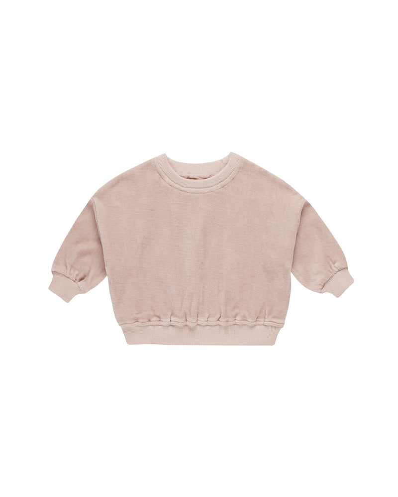 blush velour sweatshirt with longsleeves