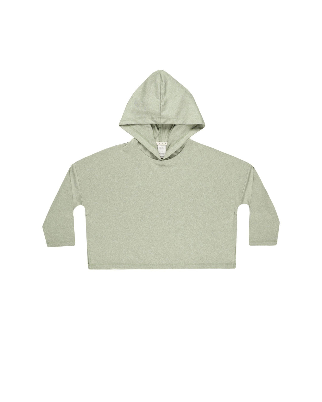 sage green hoodie with three quarter sleeves