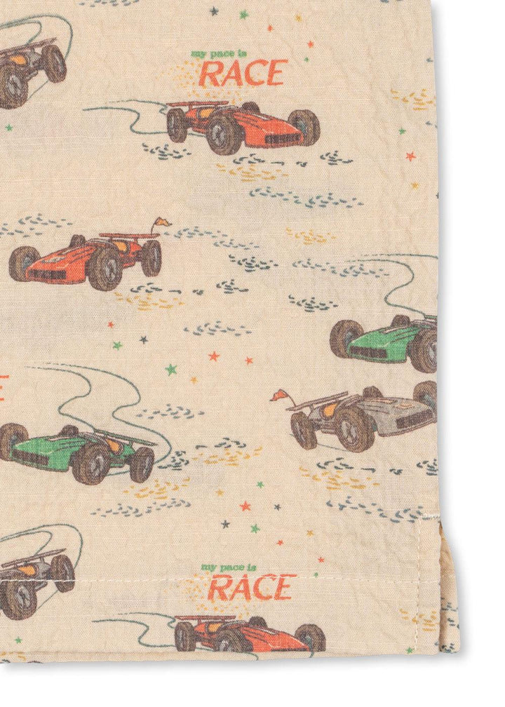 another close up sht of the race cars on the top. 