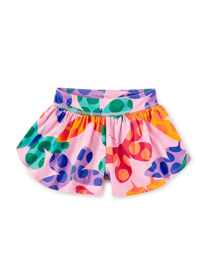 Colorful graphically vibrant shorts on a white background