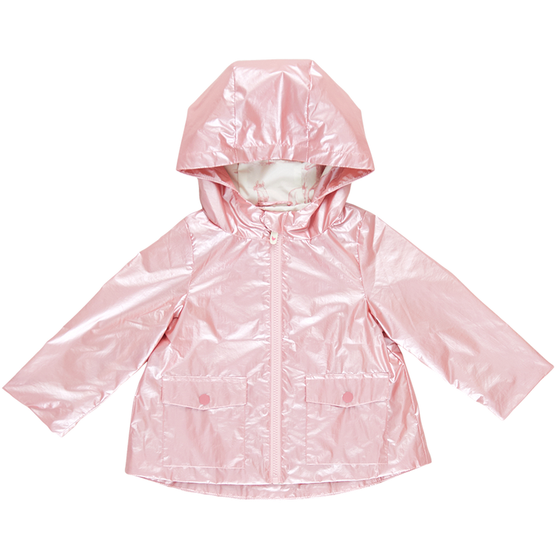 Girls Jackets | Rain Coat: Rafa- Pink Metallic | Pink Chicken