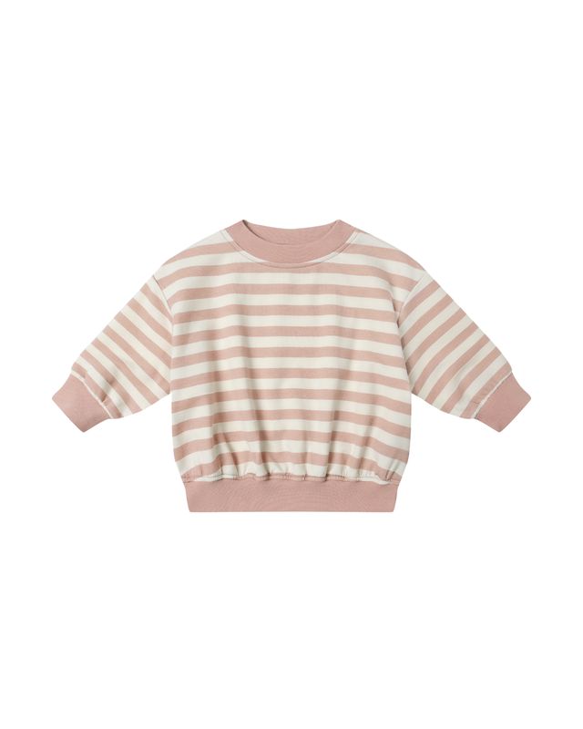 Pink and white striped sweater on a white background