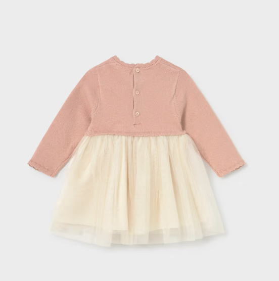 Girls Dresses | Baby Tulle Combo Dress - Pink | Mayoral
