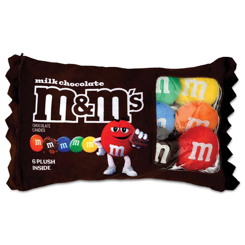 Plush M and M packaging with removable M and Ms 
