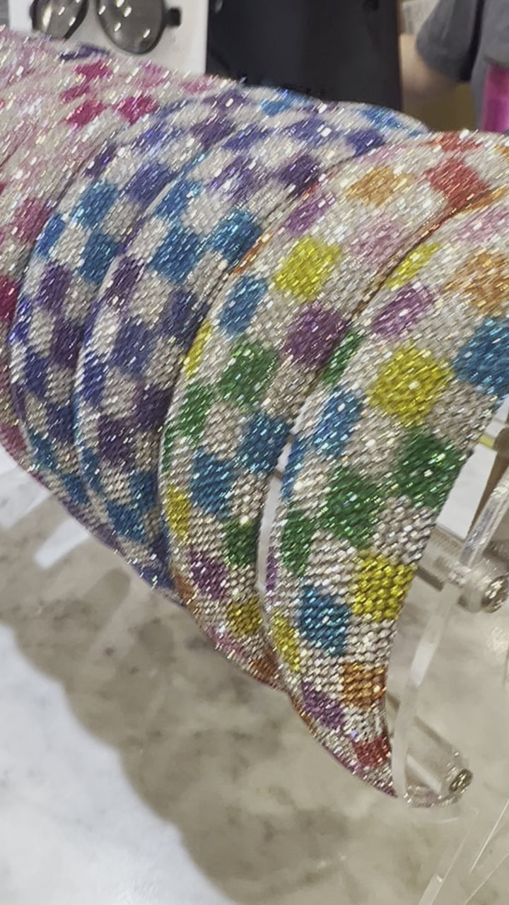 Headbands| Crystallized Checkerboard- Purple | Bari Lynn Accessories