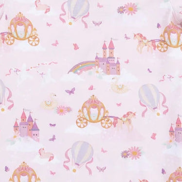 Children's long-sleeve shirt with princess-themed design on a white background