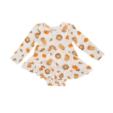 Baby Dress | Twirly Bodysuit- Pumpkin Spice Latte| Angel Dear