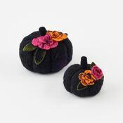 Pumpkin | Black Knit Floral - assorted sizes | Seasonal Decor - The Ridge Kids