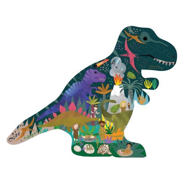 Puzzle | Dino 40pc "Dinosaur" Shaped Jigsaw with Shaped Box | Floss and Rock - The Ridge Kids