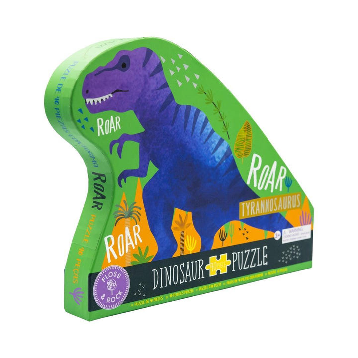 Puzzle | Dino 40pc "Dinosaur" Shaped Jigsaw with Shaped Box | Floss and Rock - The Ridge Kids