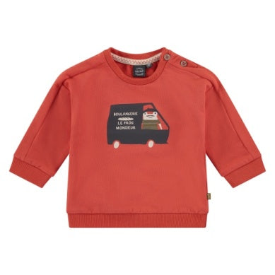 Baby Boy Sweatshirt | Red- Car | BABYFACE
