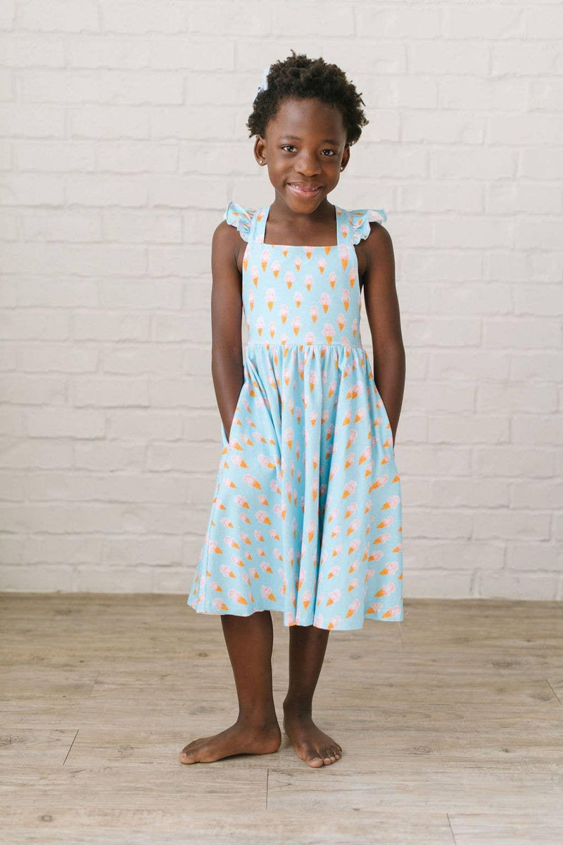 Rosita Dress in Ice Cream Dreams| Pocket Twirl Dress: 18/24m - The Ridge Kids