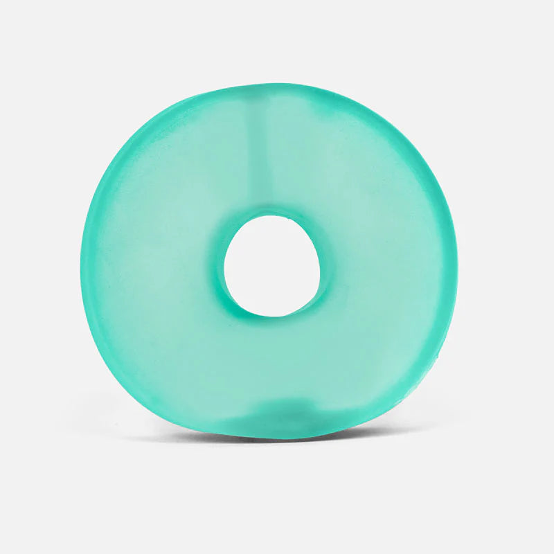 Turquoise donut shaped squish toy
